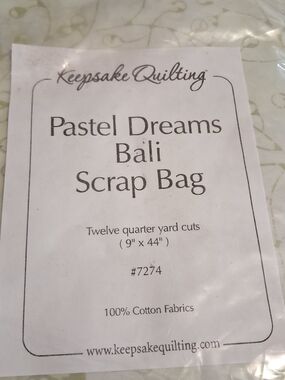 Keepsake Quilting Pastel Dreams Bali Scrap Bag - Pastel Mix